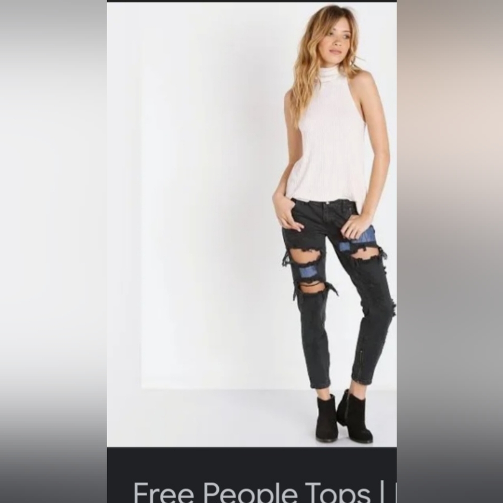 Free People Drippy Rib New City Tank Oatmeal Heather Women's